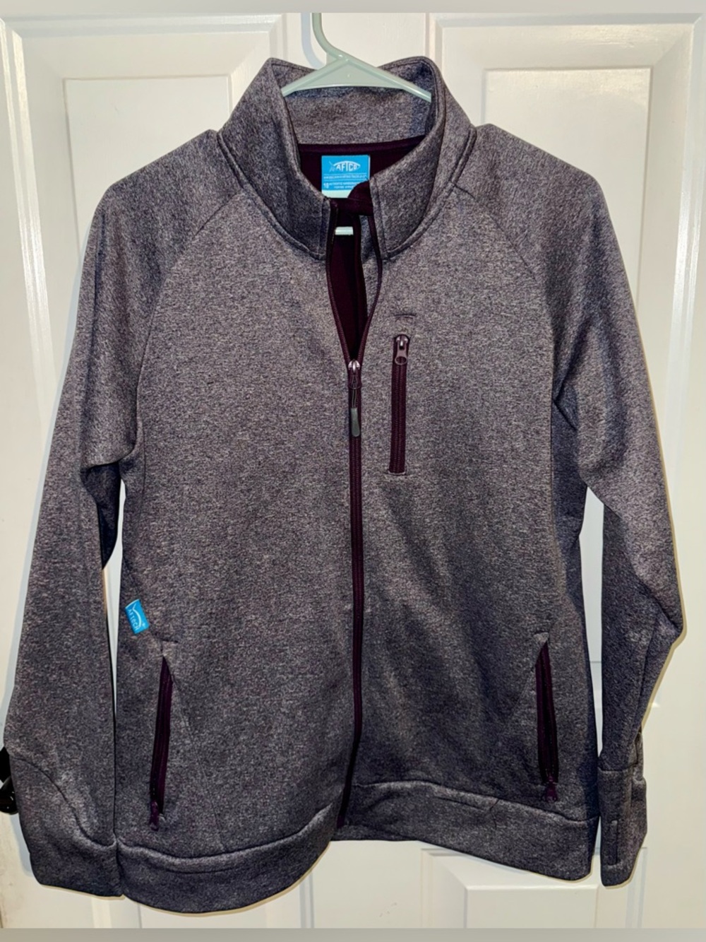 AFTCO Maroon and Heather Gray Performance  Jacket